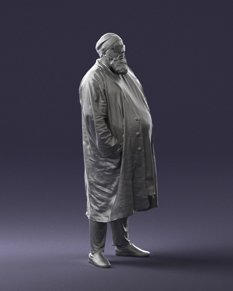 Man in black cloak 0325 3D model_10