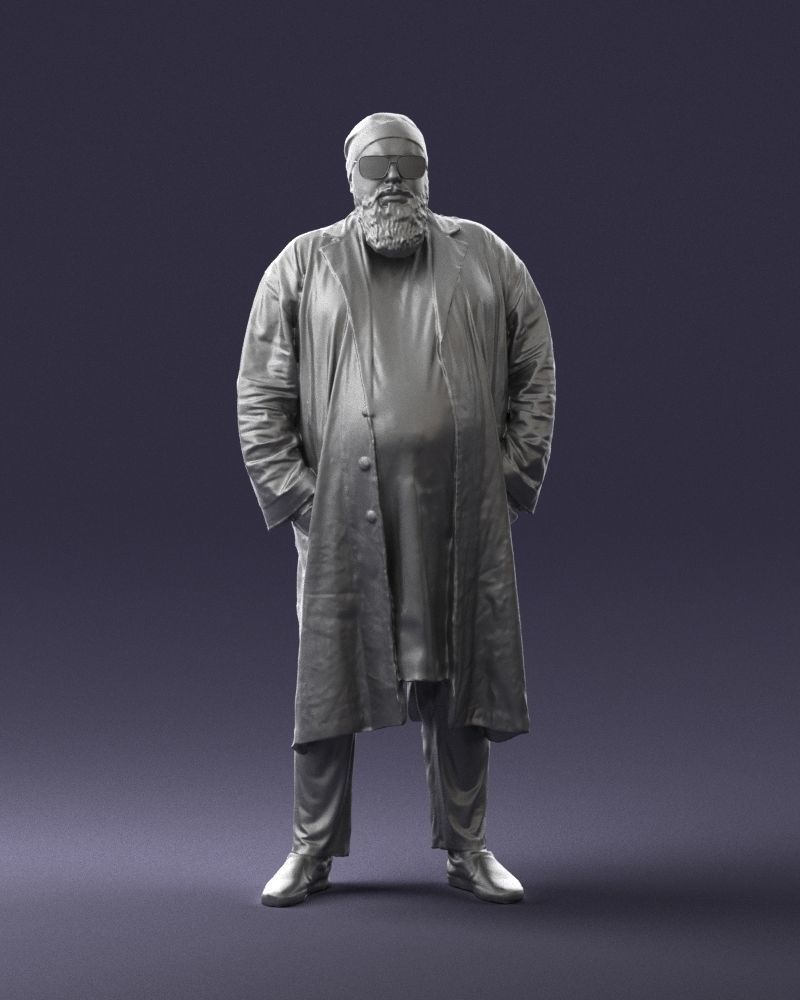 Man in black cloak 0325 3D model_4