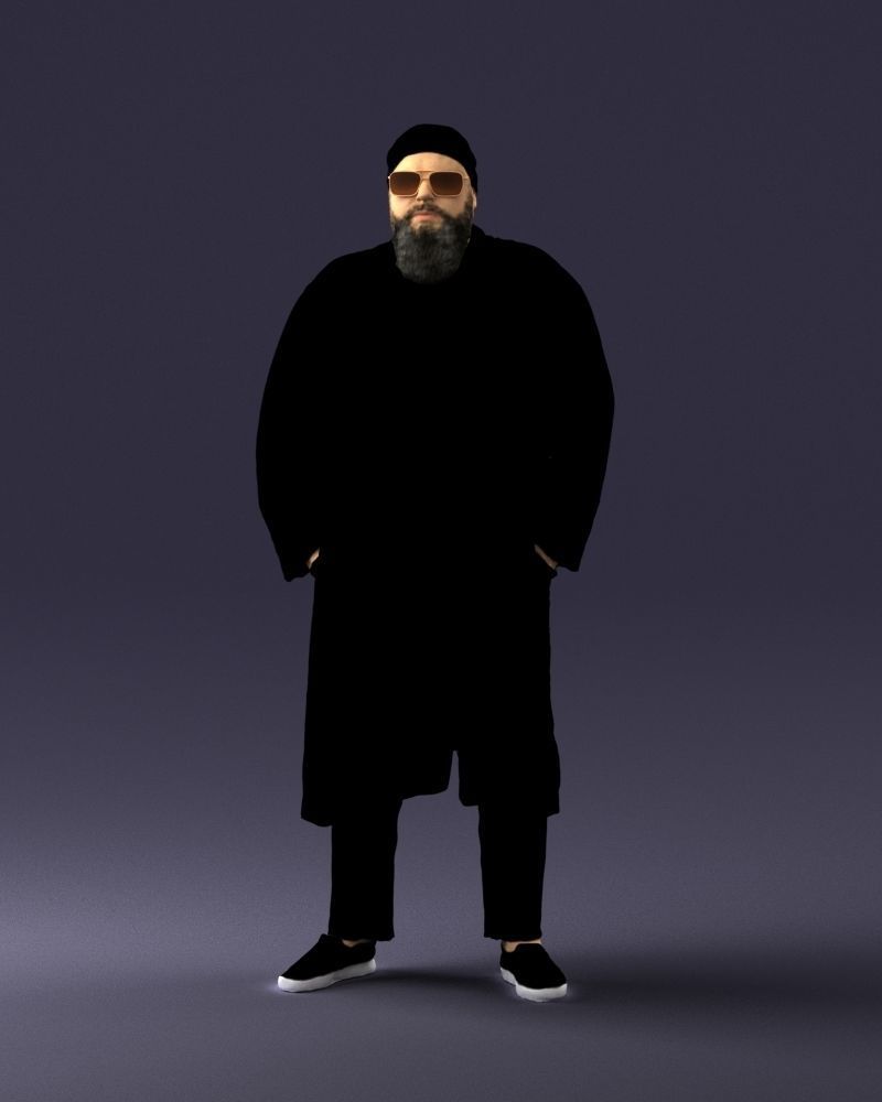 Man in black cloak 0325 3D model_33