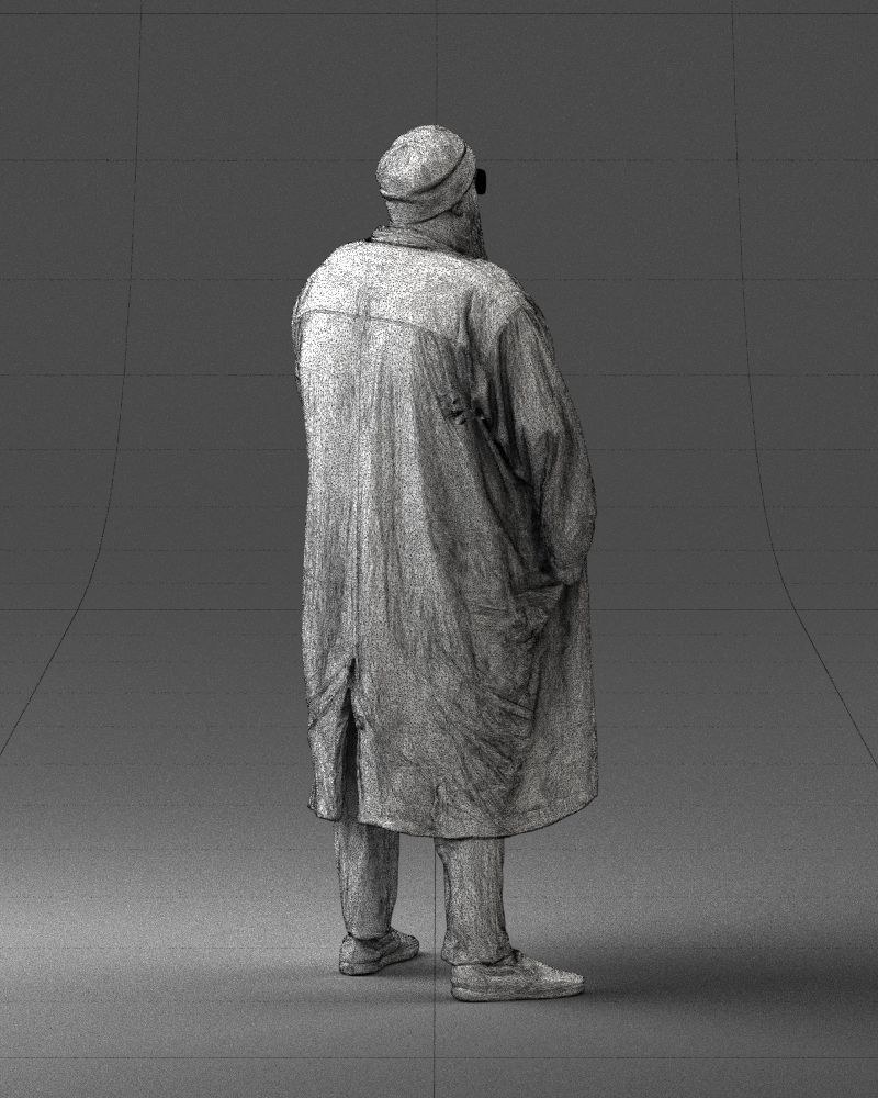 Man in black cloak 0325 3D model_17