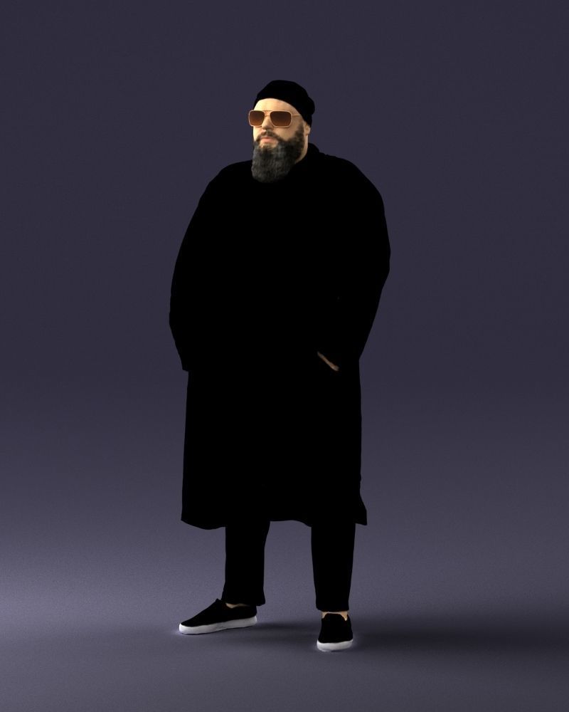 Man in black cloak 0325 3D model_30