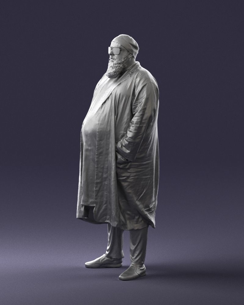 Man in black cloak 0325 3D model_28