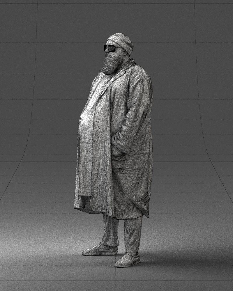 Man in black cloak 0325 3D model_29