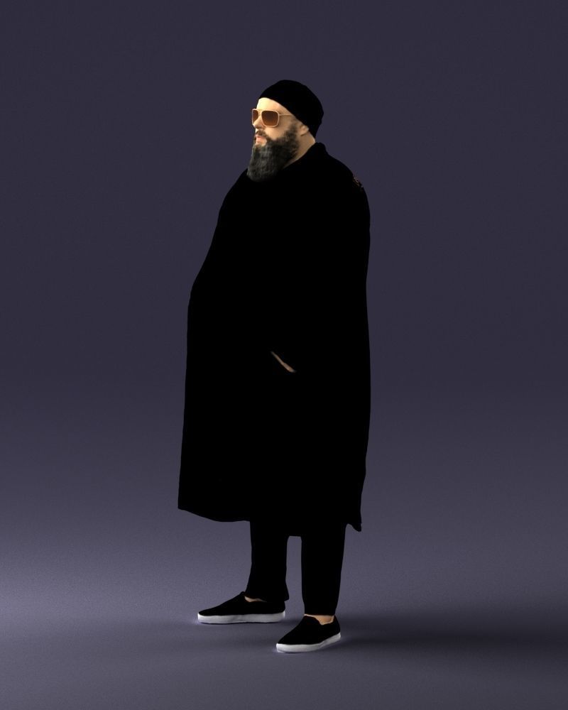 Man in black cloak 0325 3D model_27