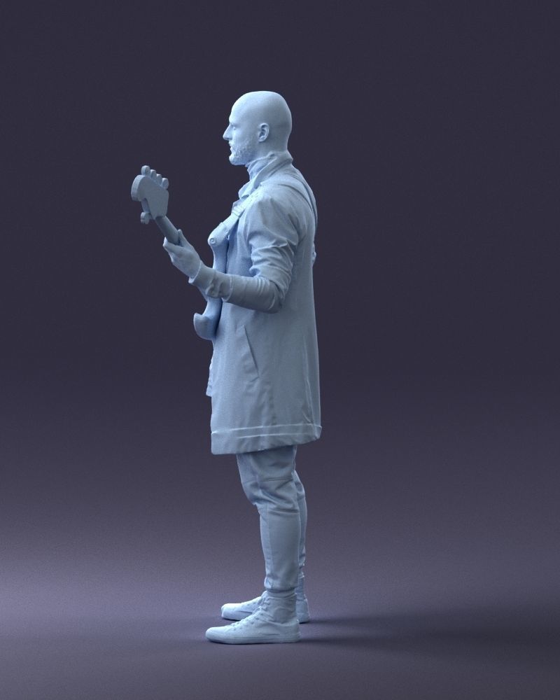 000247 Man with Bass Guitar Realistic Musician Character 0118 3D model_26