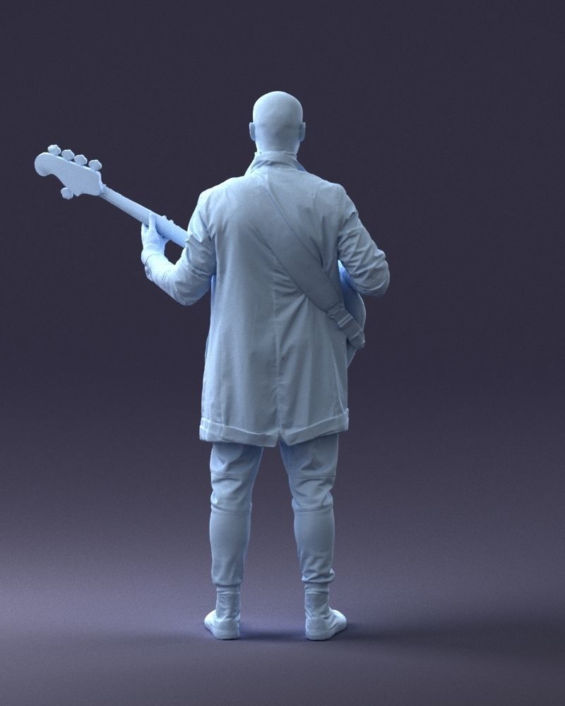 000247 Man with Bass Guitar Realistic Musician Character 0118 3D model_20