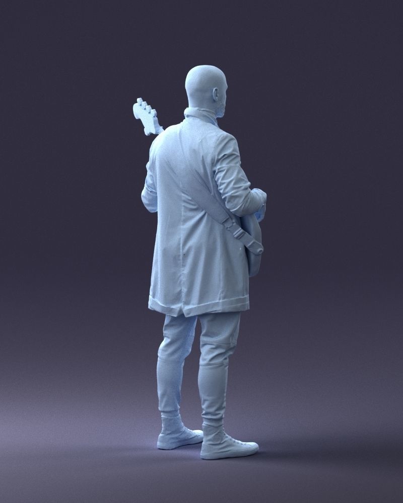 000247 Man with Bass Guitar Realistic Musician Character 0118 3D model_17