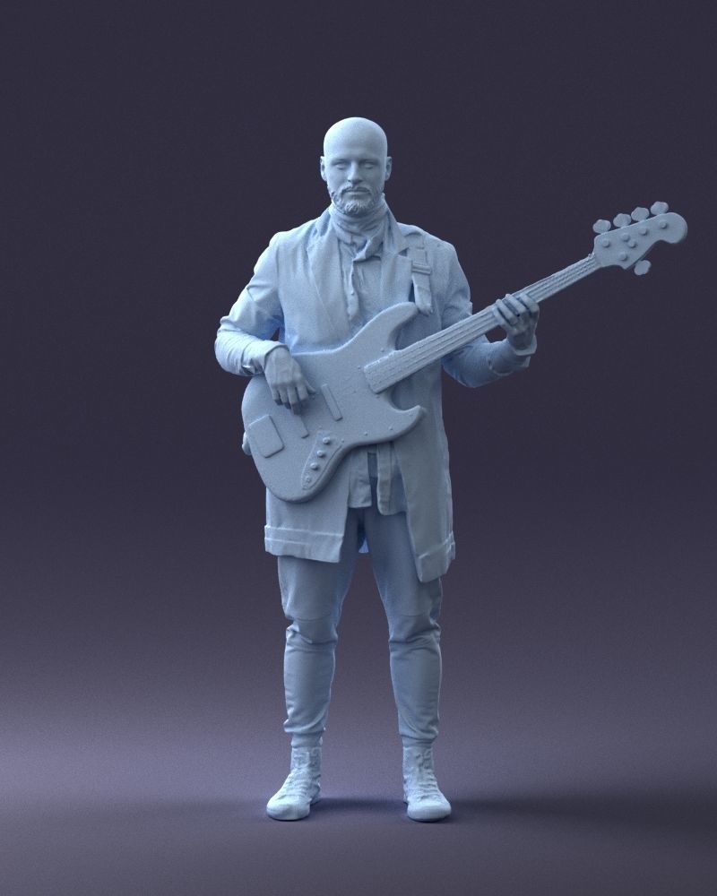 000247 Man with Bass Guitar Realistic Musician Character 0118 3D model_38