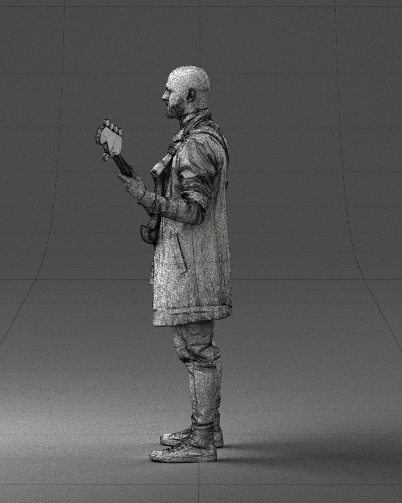 000247 Man with Bass Guitar Realistic Musician Character 0118 3D model_27