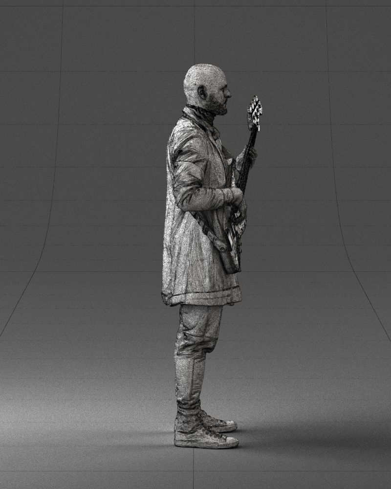 000247 Man with Bass Guitar Realistic Musician Character 0118 3D model_15