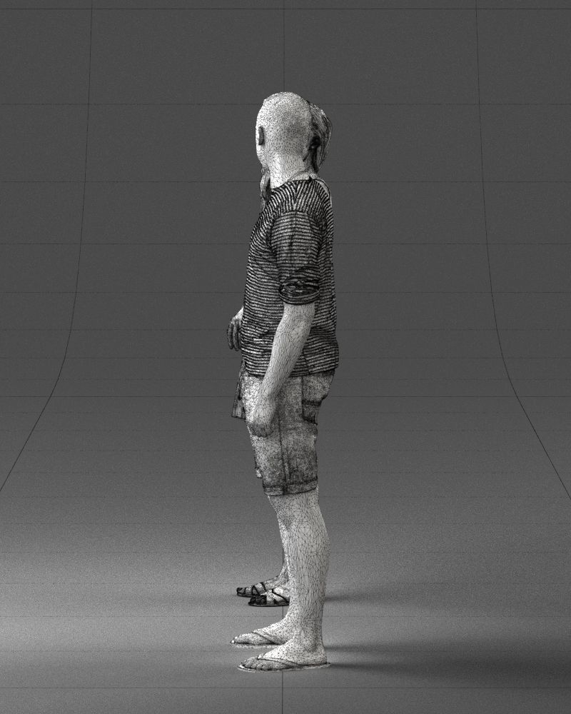 Young couple in shorts and dress 0136 3D model_26