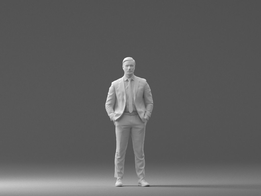 man in red gray quads suit 1066 3D model_24
