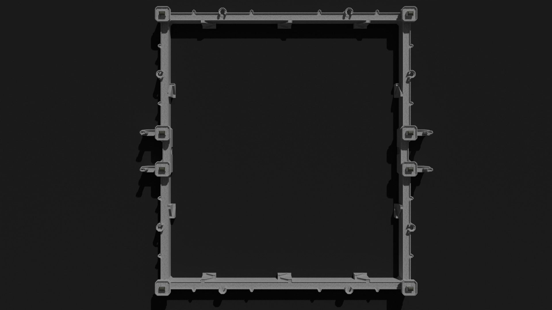 Modular castle walls - 17 pieces with 1 trim sheet texture Low-poly 3D model_6