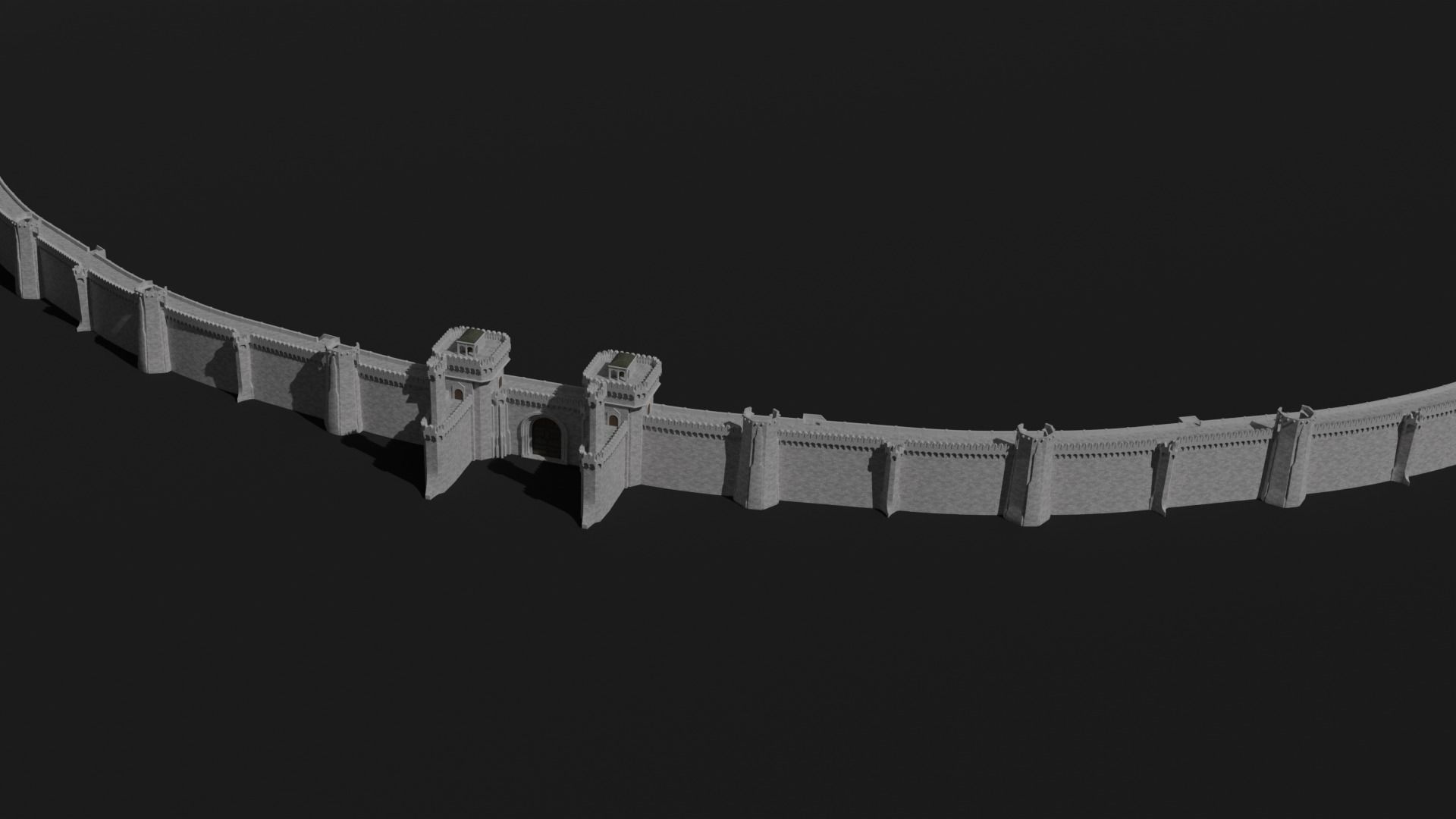 Modular castle walls - 17 pieces with 1 trim sheet texture Low-poly 3D model_11