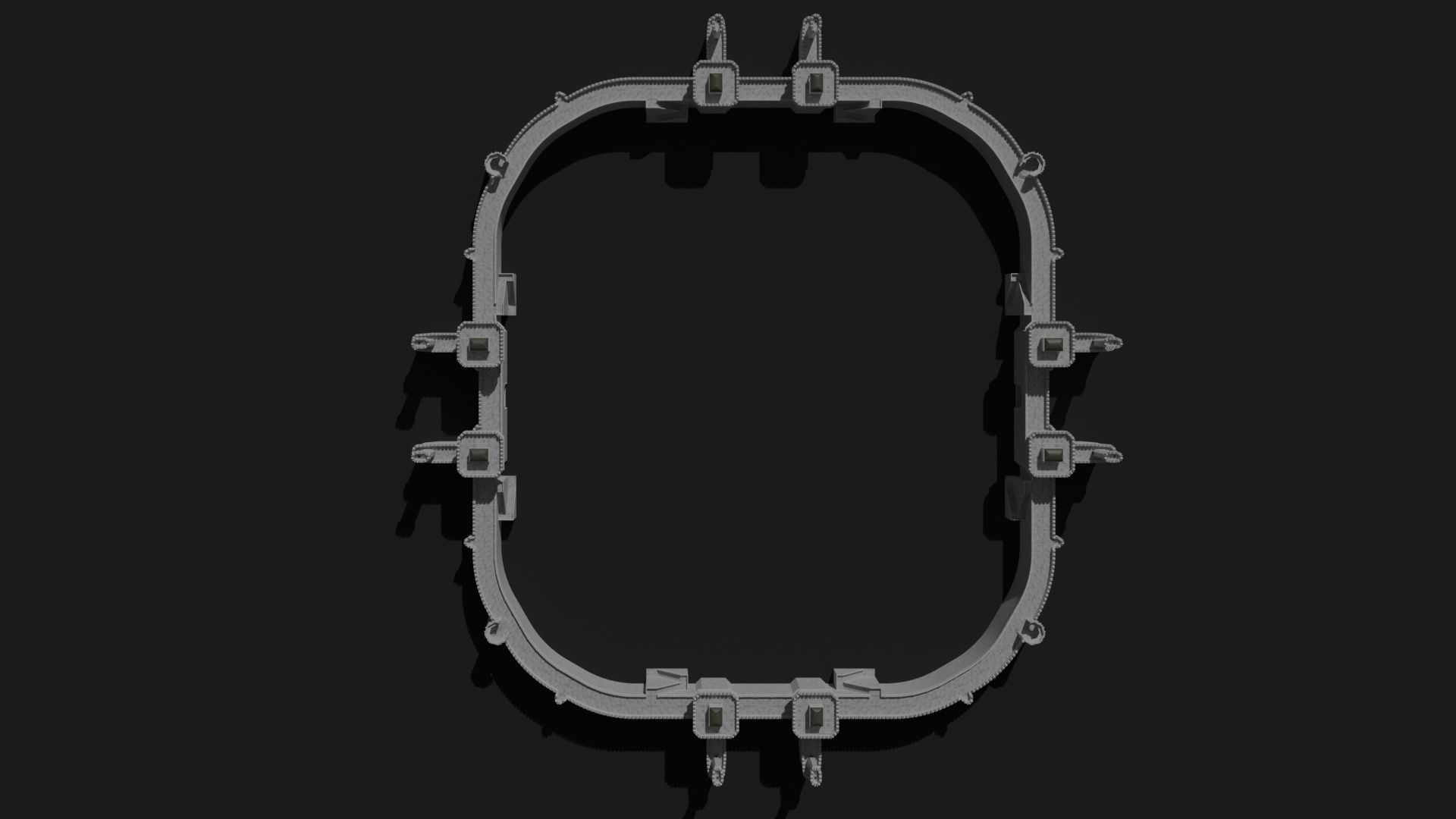 Modular castle walls - 17 pieces with 1 trim sheet texture Low-poly 3D model_9