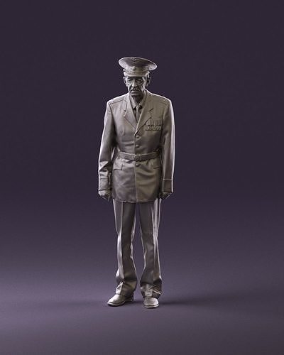 Old man in veteran suit 0915 3D Print Ready 3D print model
