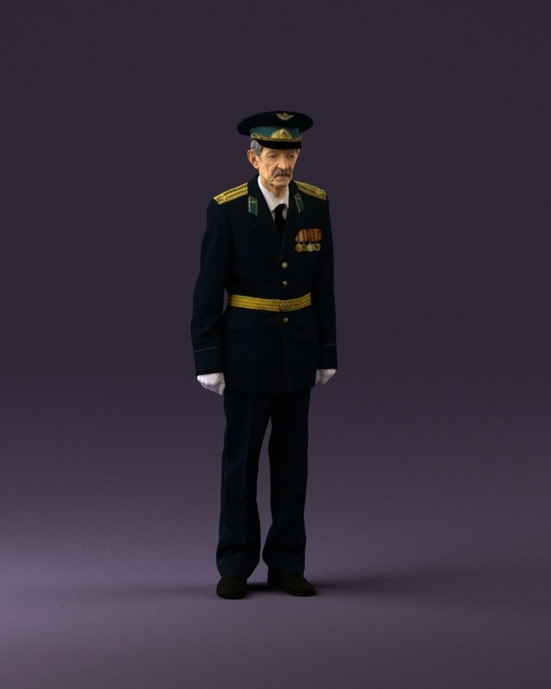 Old man in veteran suit 0915 3D Print Ready 3D print model_14