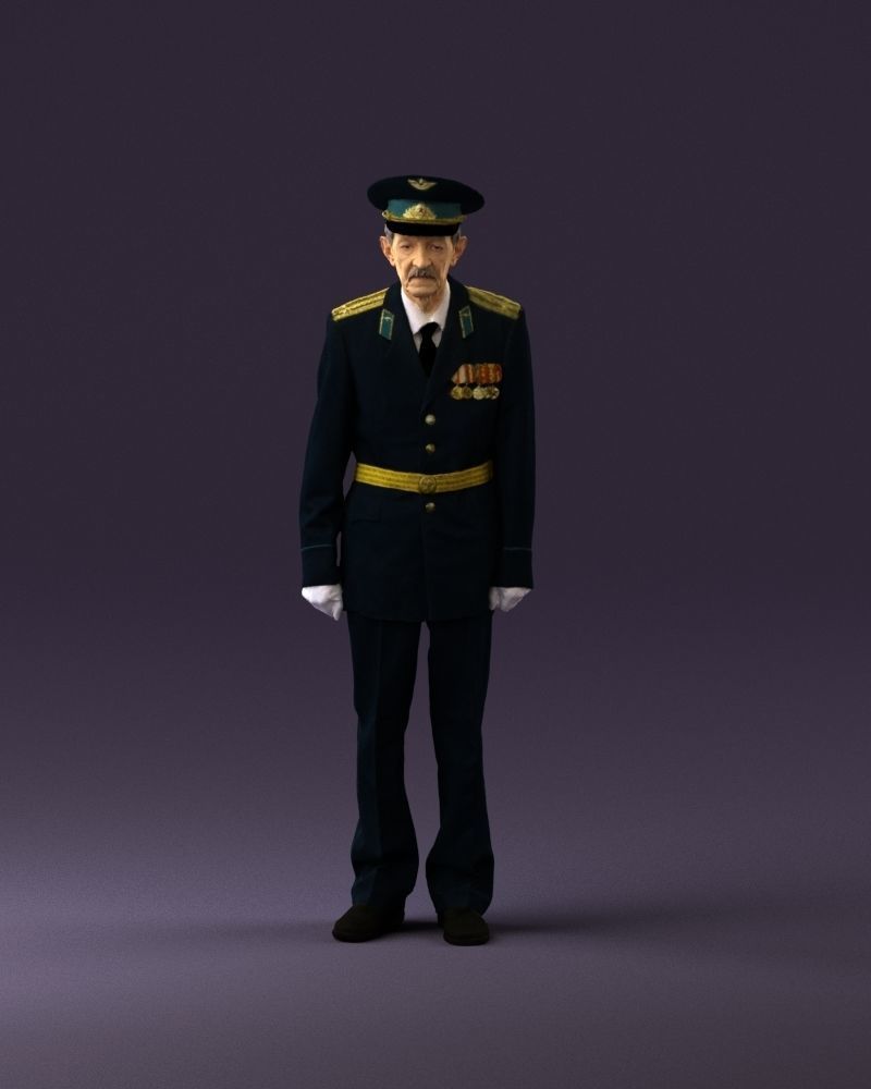Old man in veteran suit 0915 3D Print Ready 3D print model_13