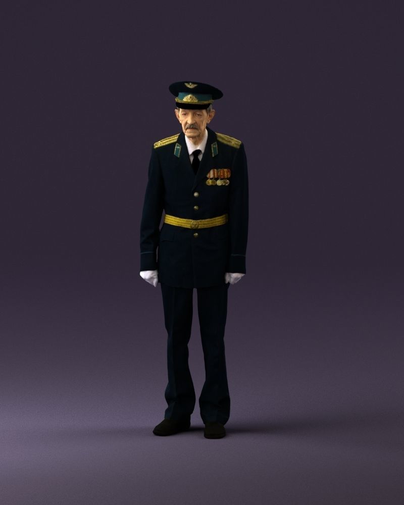Old man in veteran suit 0915 3D Print Ready 3D print model_12