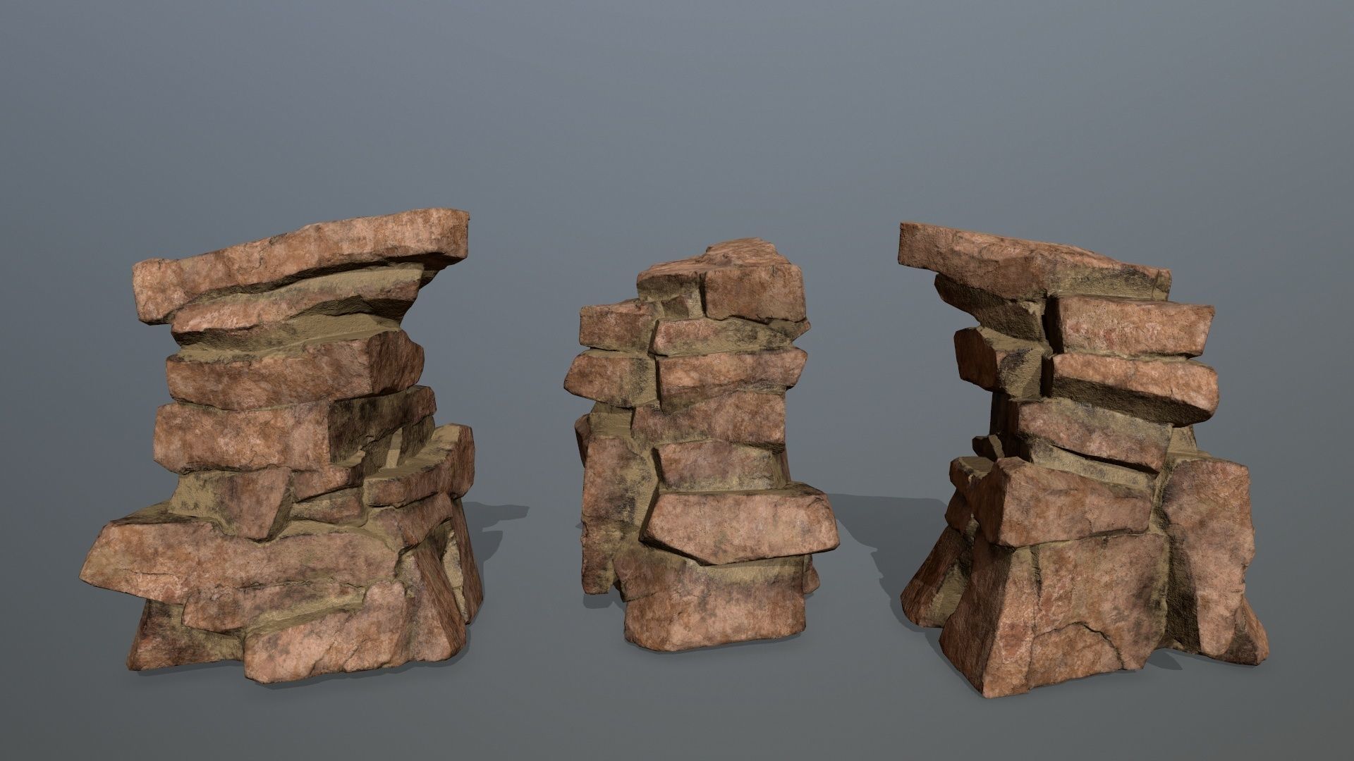desert rocks Low-poly 3D model_11