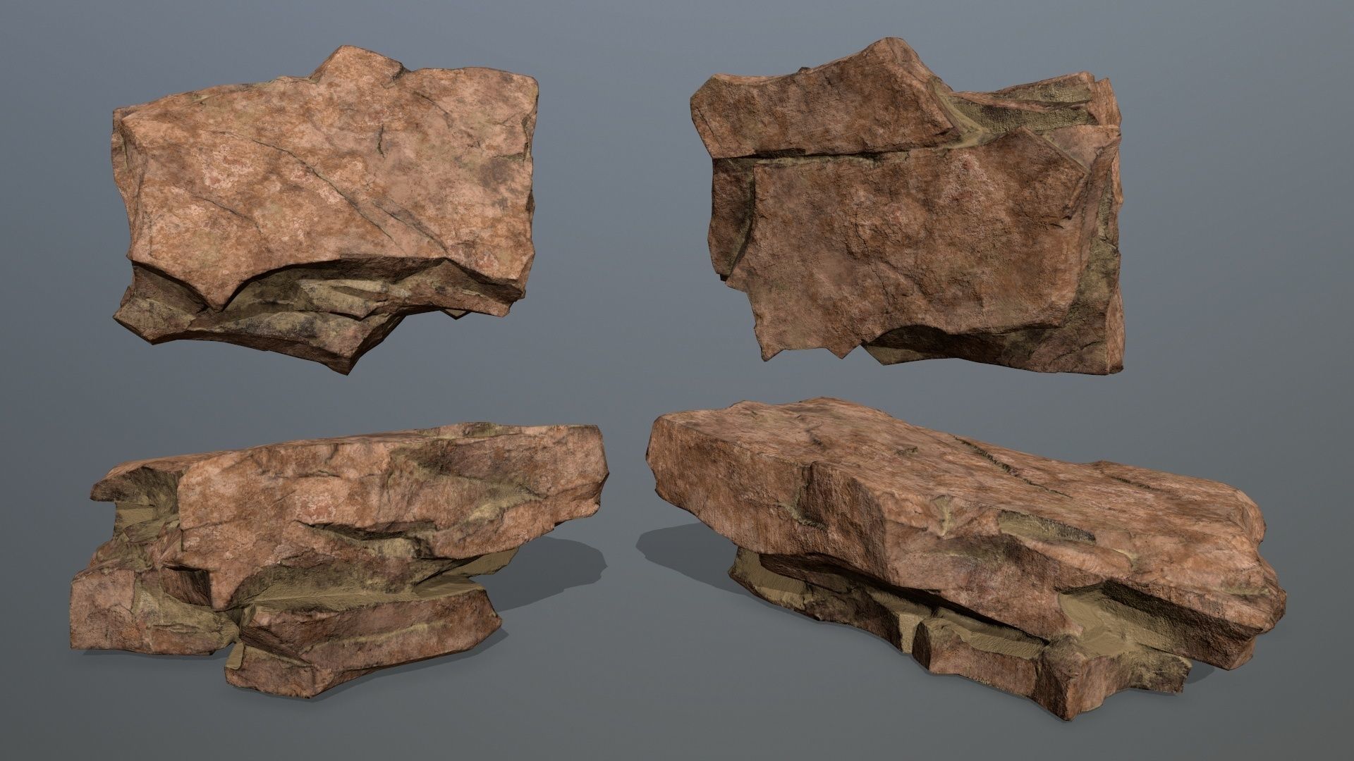 desert rocks Low-poly 3D model_19