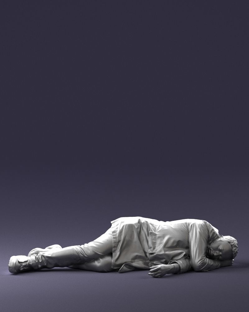 Lying man 0127 3D model_1