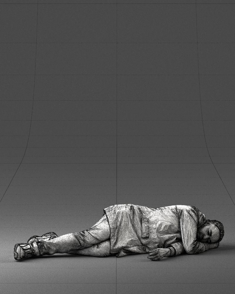 Lying man 0127 3D model_5