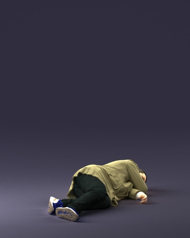 Lying man 0127 3D model_9