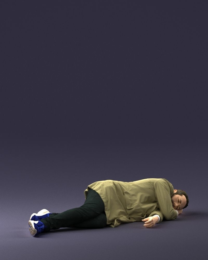 Lying man 0127 3D model_6