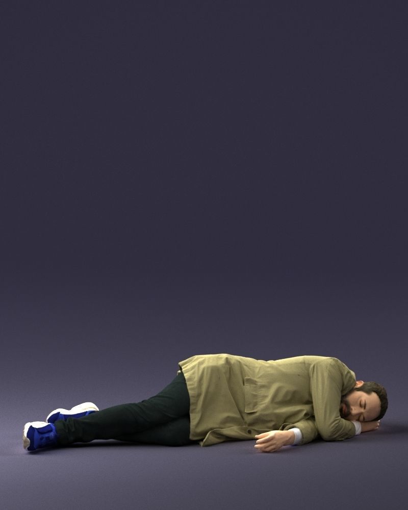 Lying man 0127 3D model_3