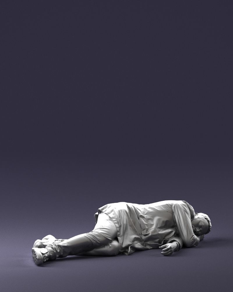 Lying man 0127 3D model_7