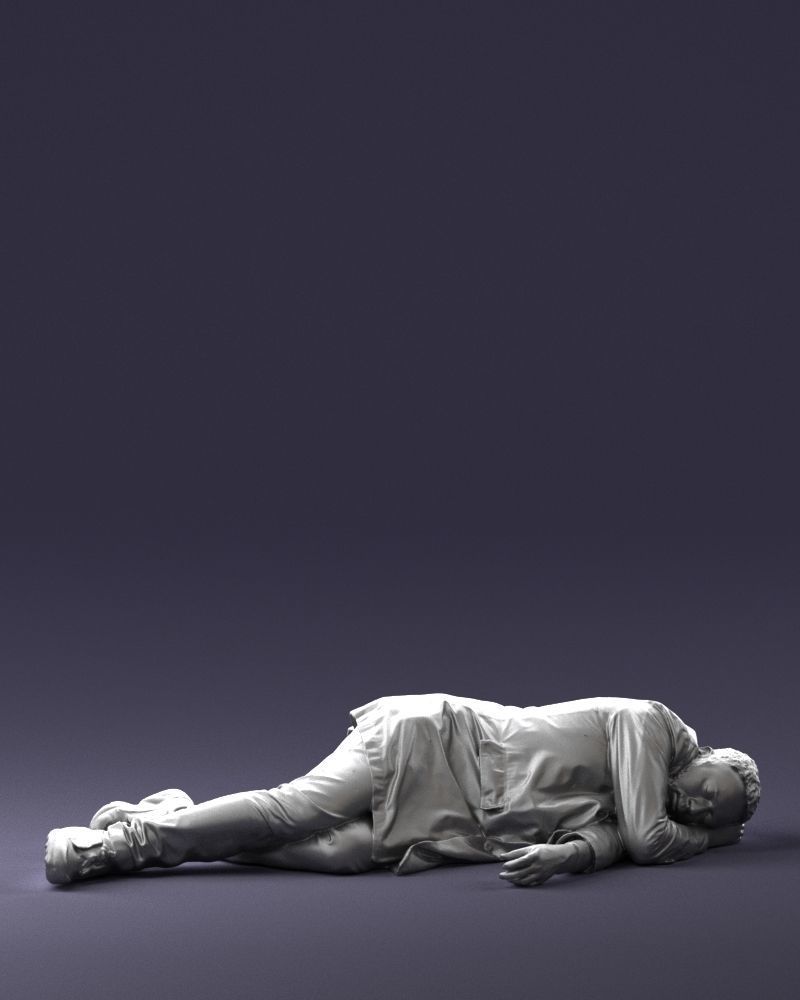Lying man 0127 3D model_4