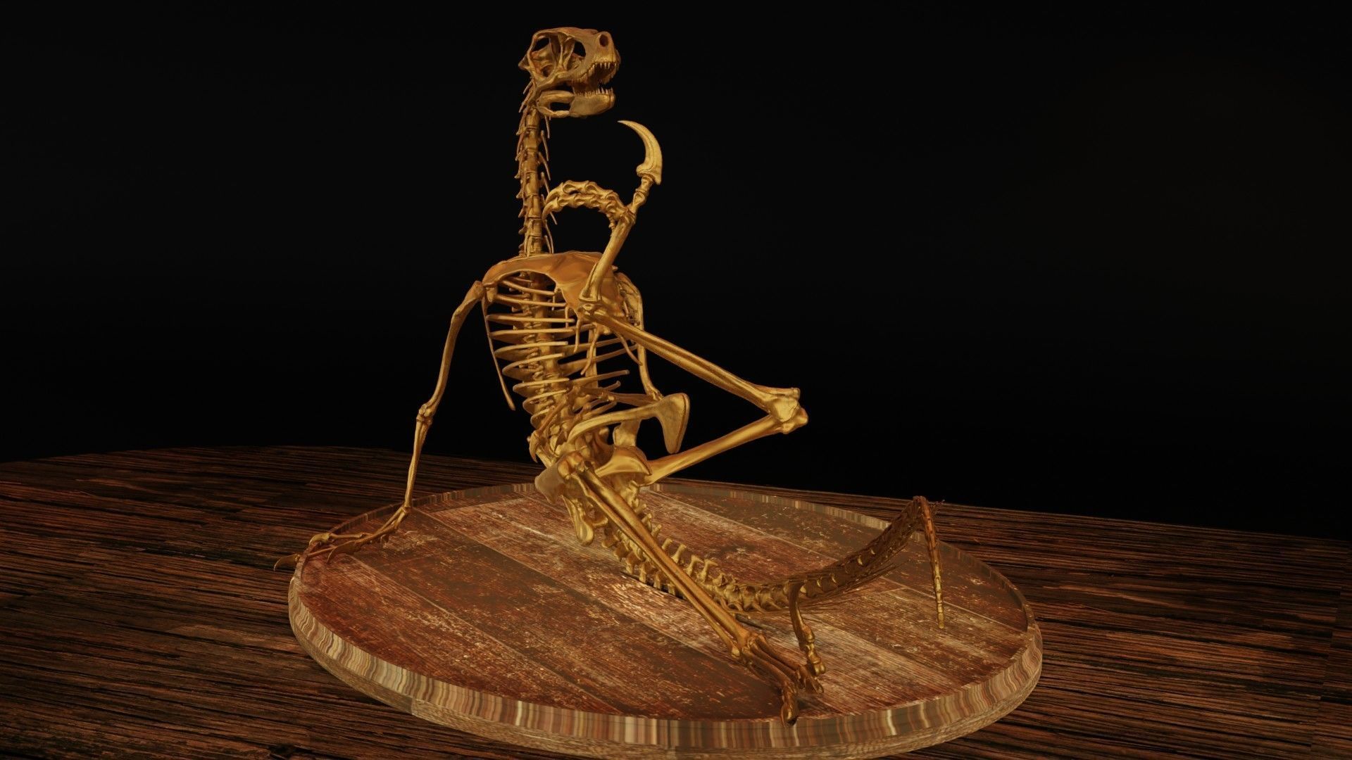Velociraptor Skeleton Meme Diorama Philosoraptor 3D print model_2
