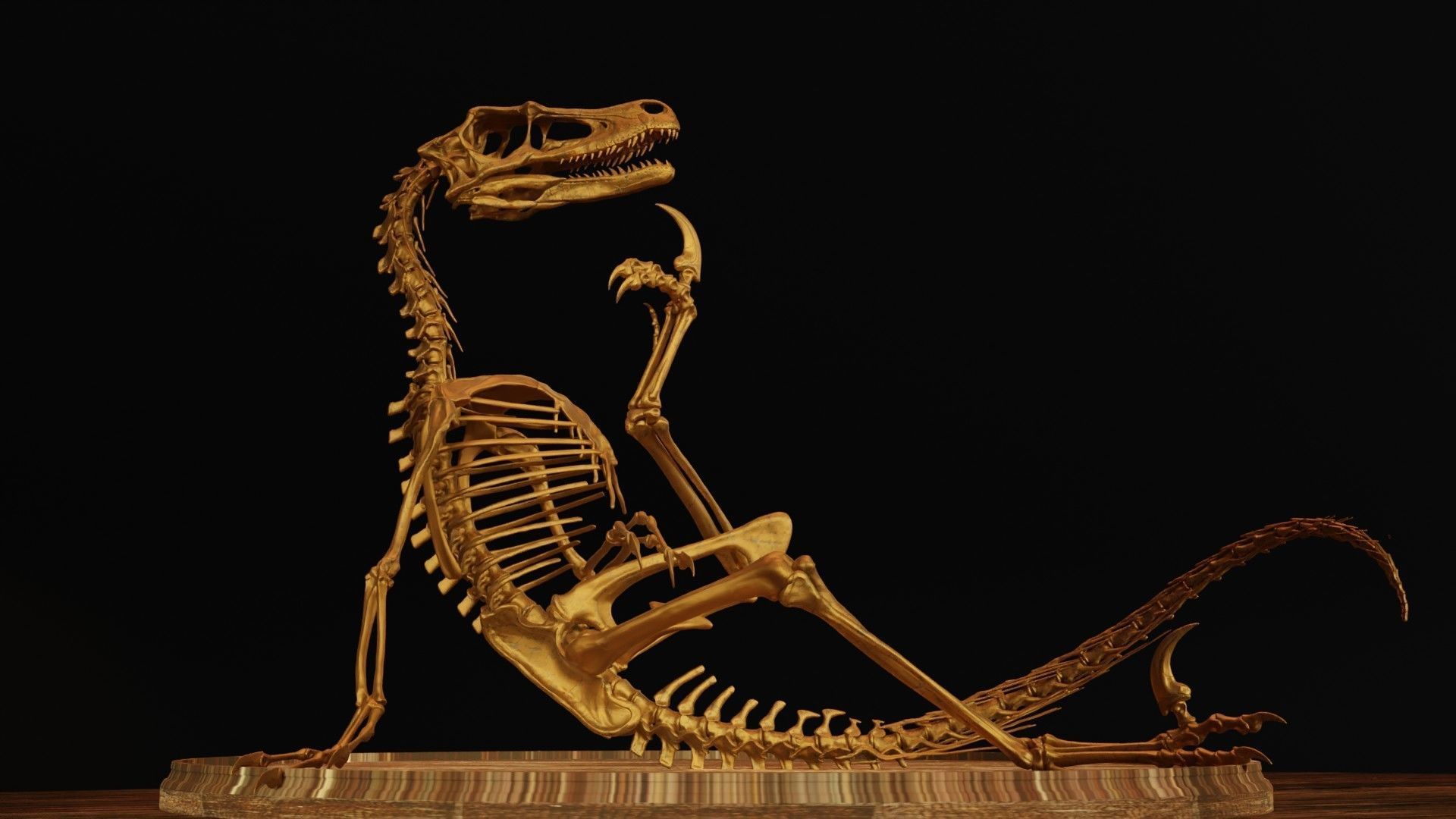 Velociraptor Skeleton Meme Diorama Philosoraptor 3D print model_4
