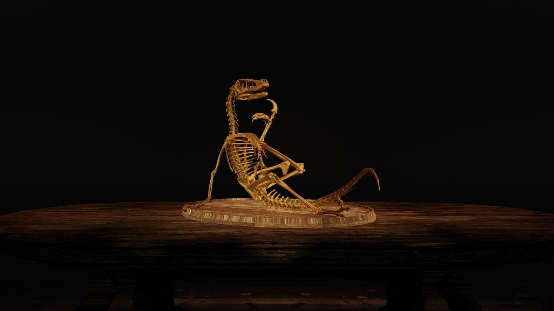 Velociraptor Skeleton Meme Diorama Philosoraptor 3D print model_8