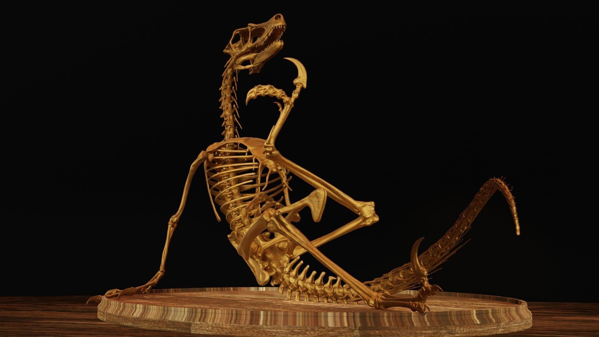 Velociraptor Skeleton Meme Diorama Philosoraptor 3D print model_7