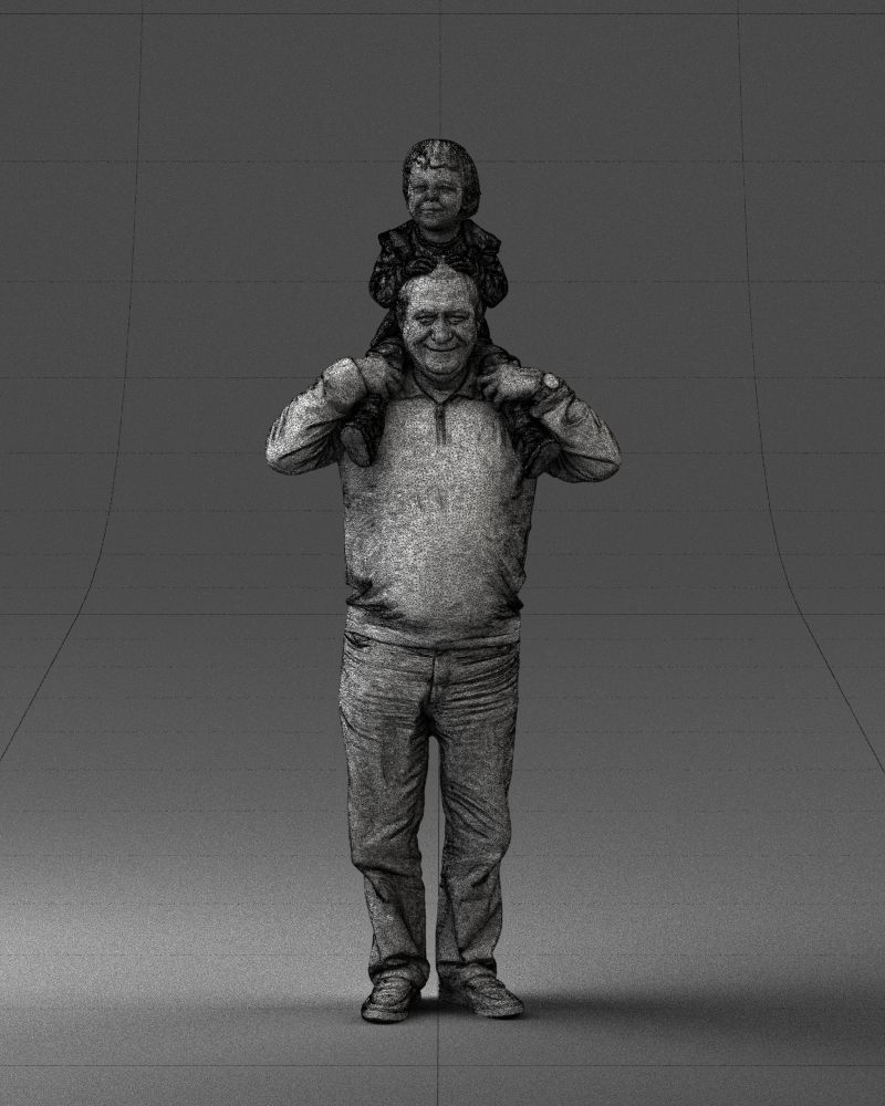 000198 Grandfather with Grandson on Shoulders 1023 3D model_38