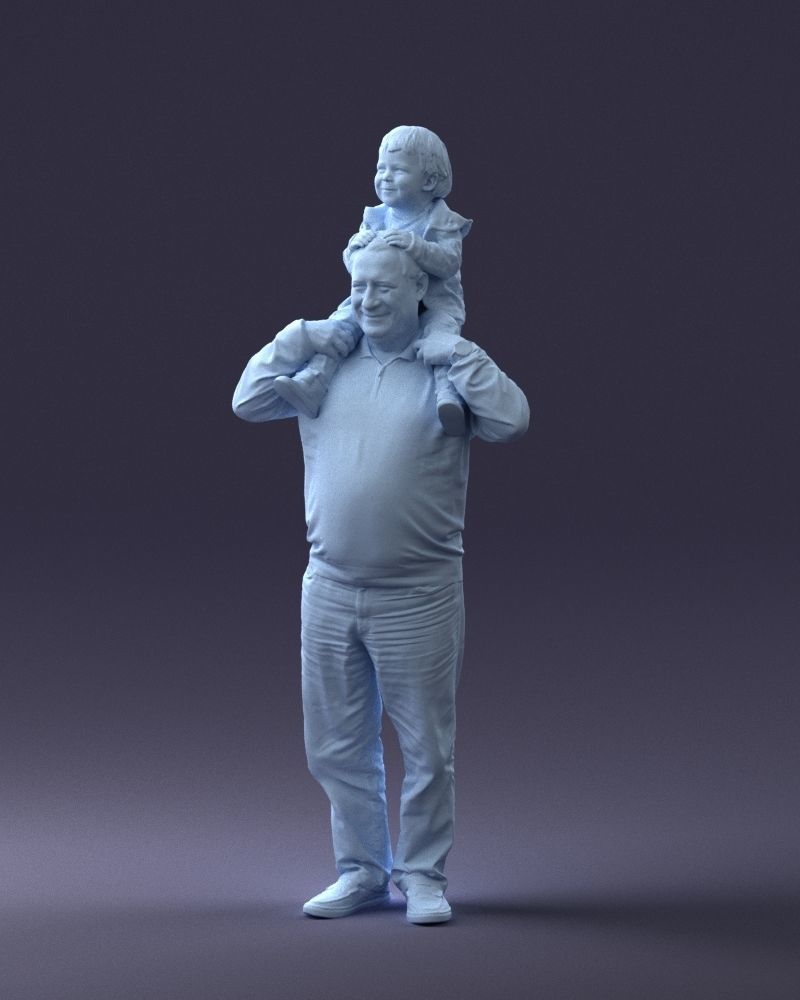 000198 Grandfather with Grandson on Shoulders 1023 3D model_31