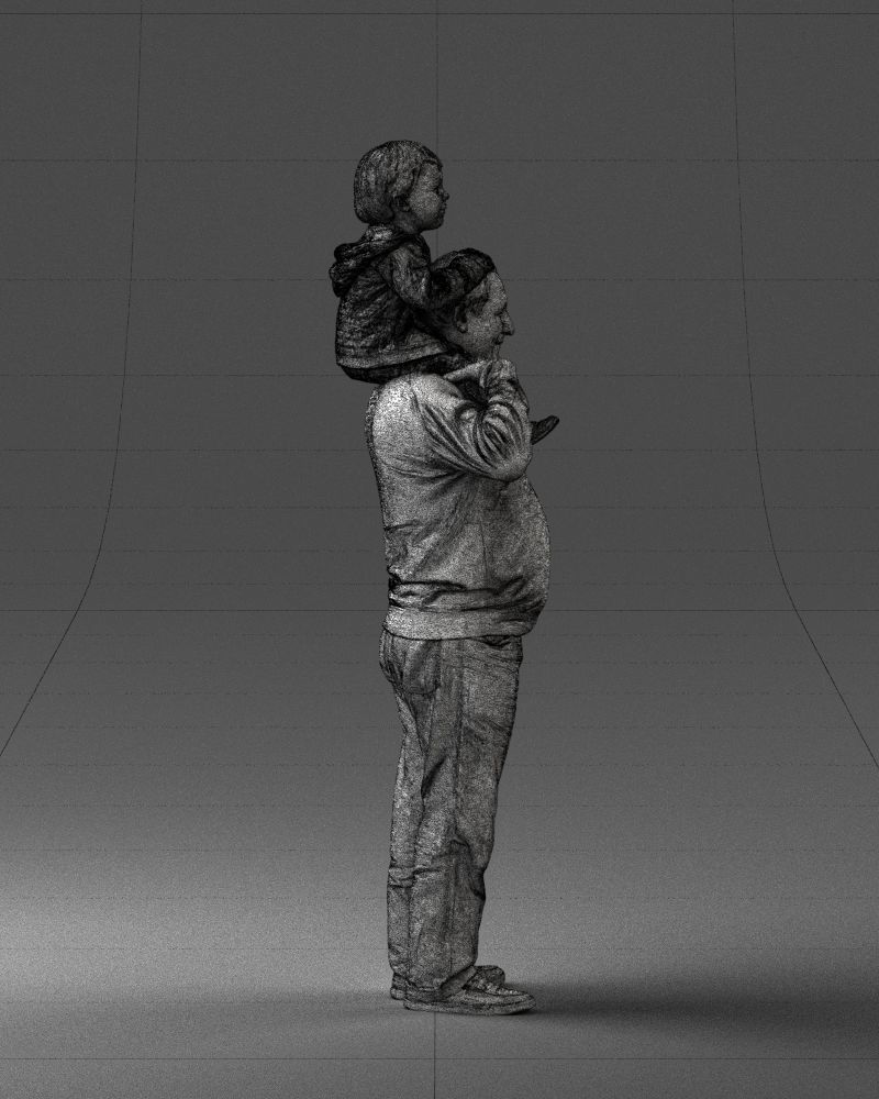 000198 Grandfather with Grandson on Shoulders 1023 3D model_14