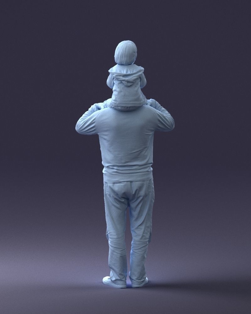 000198 Grandfather with Grandson on Shoulders 1023 3D model_19