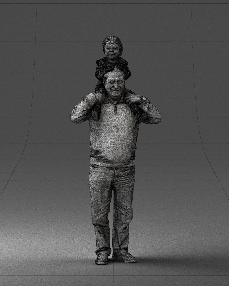 000198 Grandfather with Grandson on Shoulders 1023 3D model_5