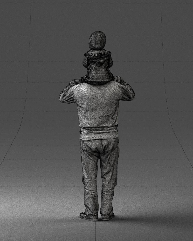 000198 Grandfather with Grandson on Shoulders 1023 3D model_20