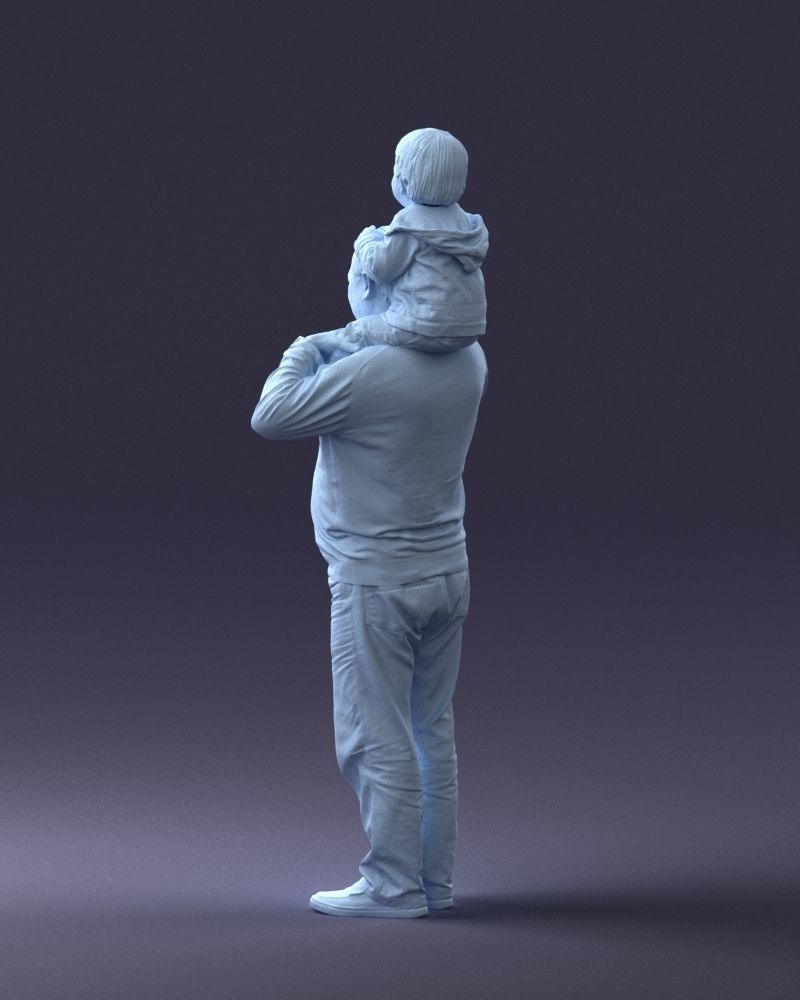 000198 Grandfather with Grandson on Shoulders 1023 3D model_22