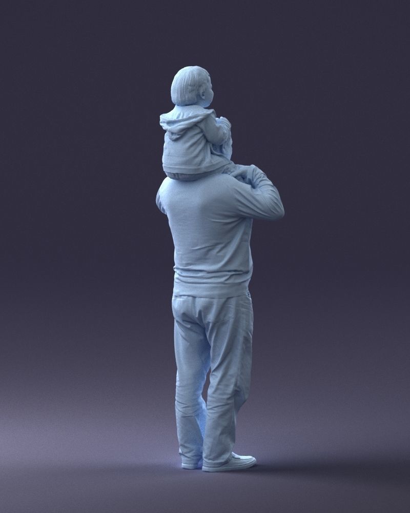 000198 Grandfather with Grandson on Shoulders 1023 3D model_16