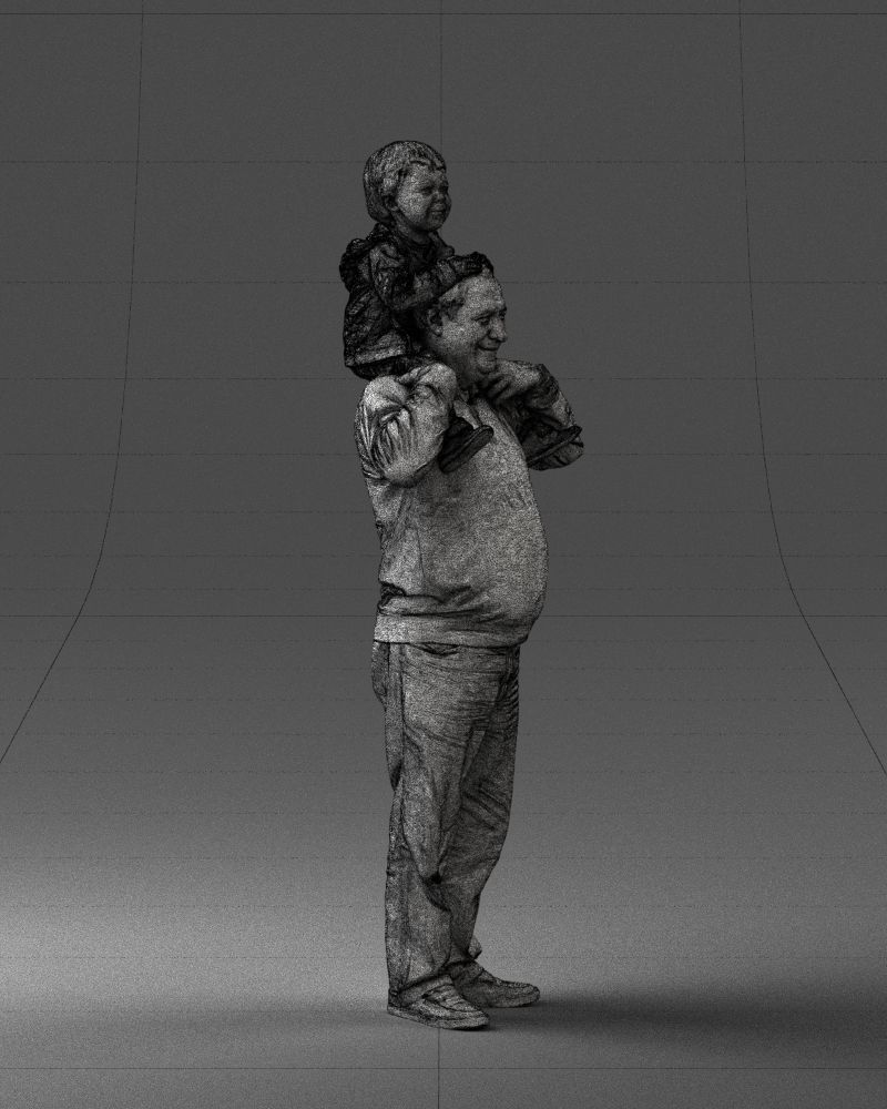 000198 Grandfather with Grandson on Shoulders 1023 3D model_11