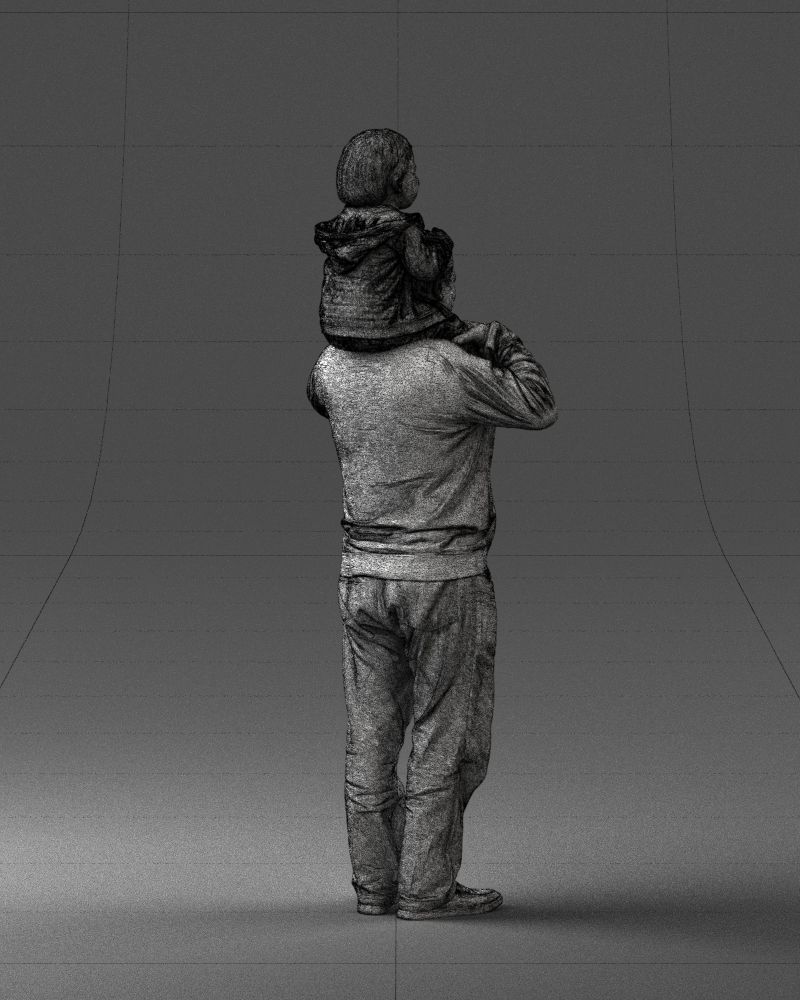 000198 Grandfather with Grandson on Shoulders 1023 3D model_17