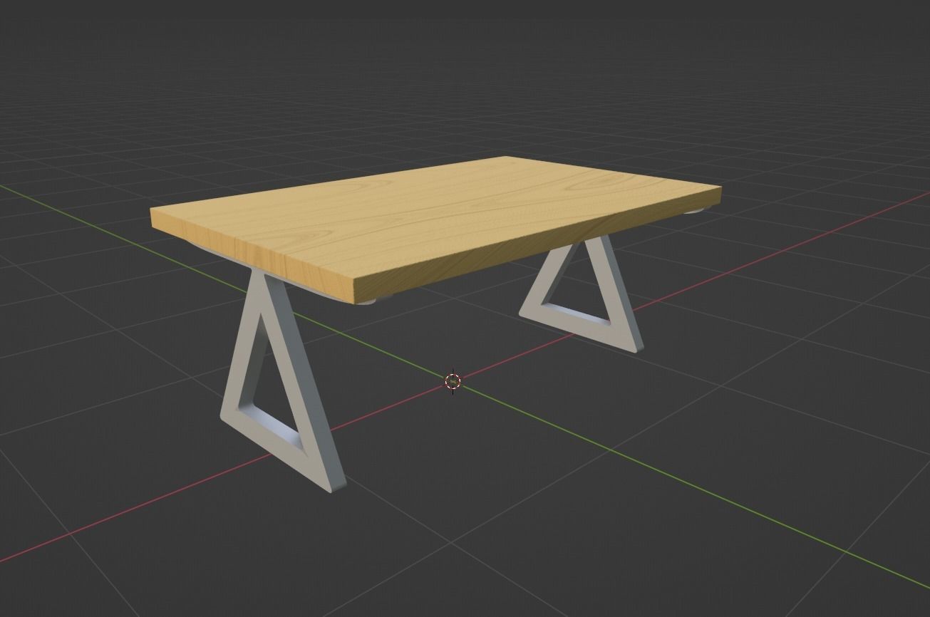 Modern Dining Table With Steel Triangular Frame 3D Model 3D model_16