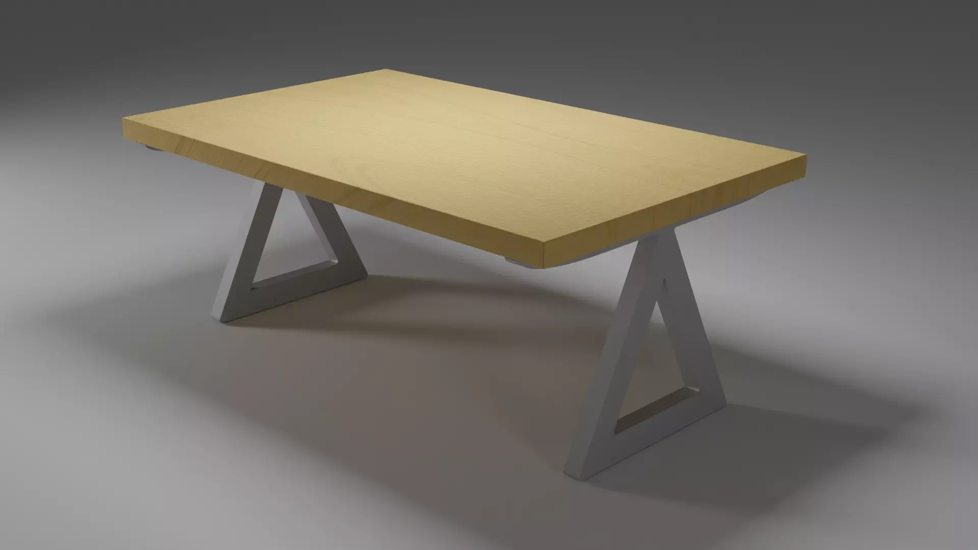 Modern Dining Table With Steel Triangular Frame 3D Model 3D model_0