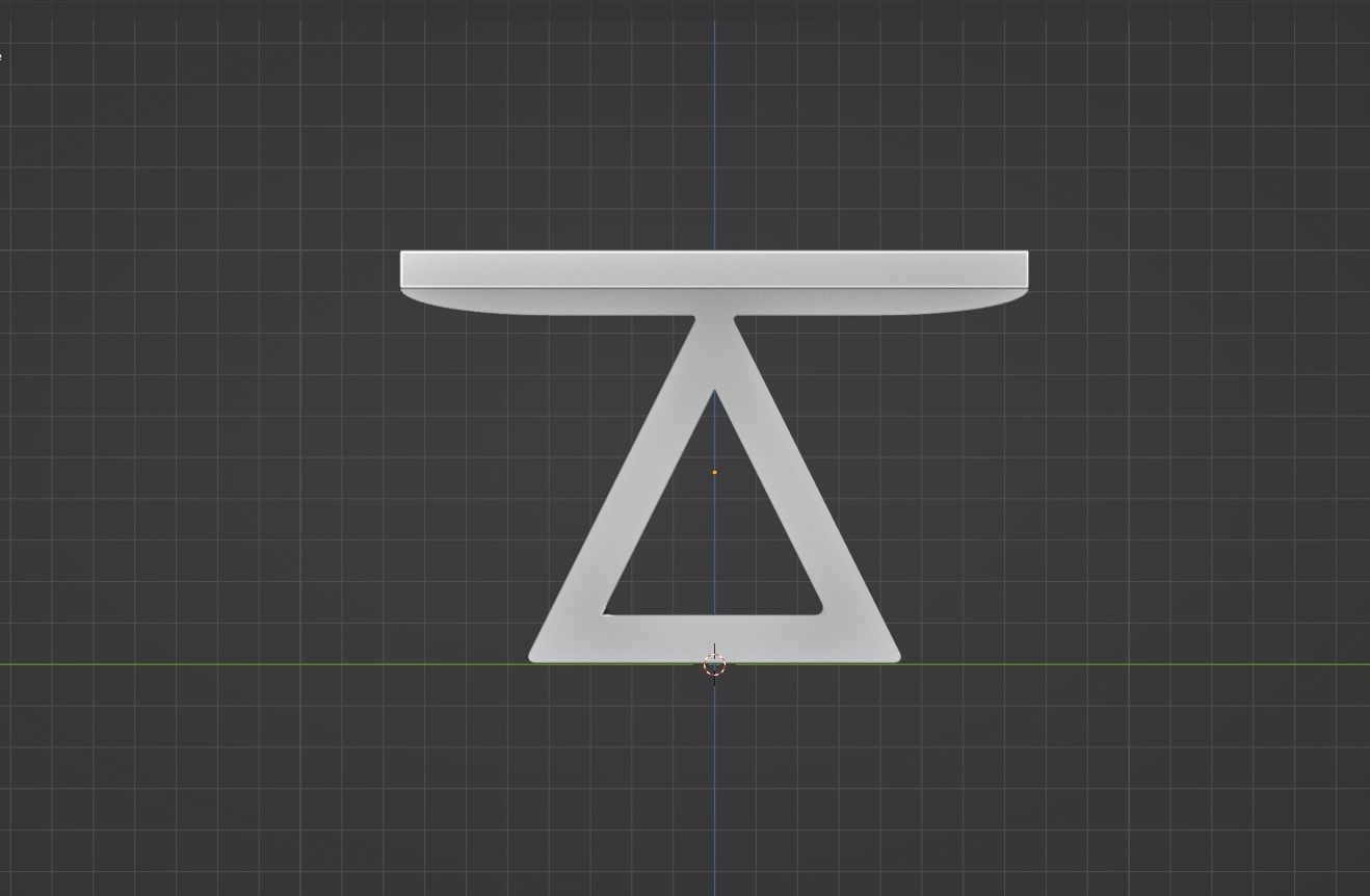 Modern Dining Table With Steel Triangular Frame 3D Model 3D model_10