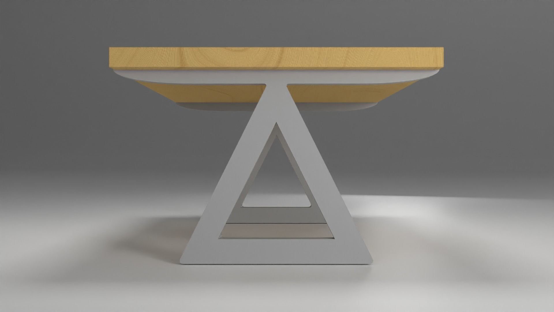 Modern Dining Table With Steel Triangular Frame 3D Model 3D model_4